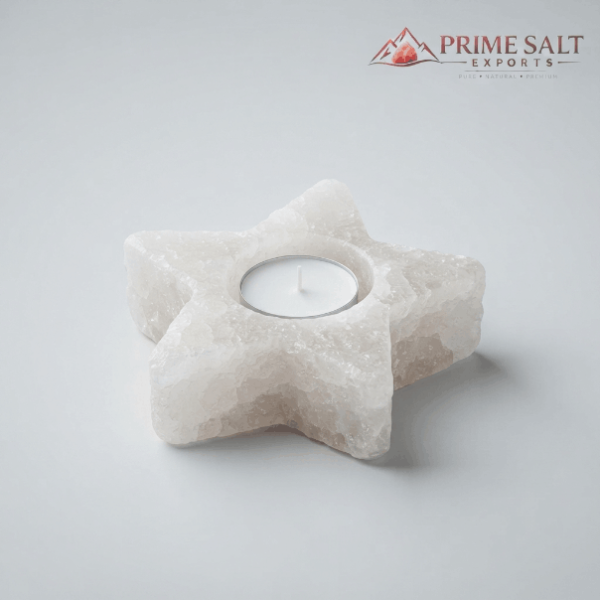 Handcrafted Himalayan Salt Star Candle Holder | Natural Tea Light Holder